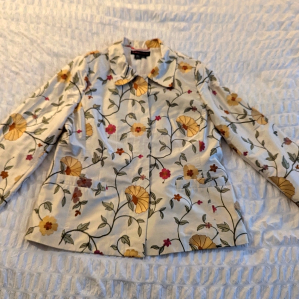 Nina Mclemore Silk Button jacket SZ 14